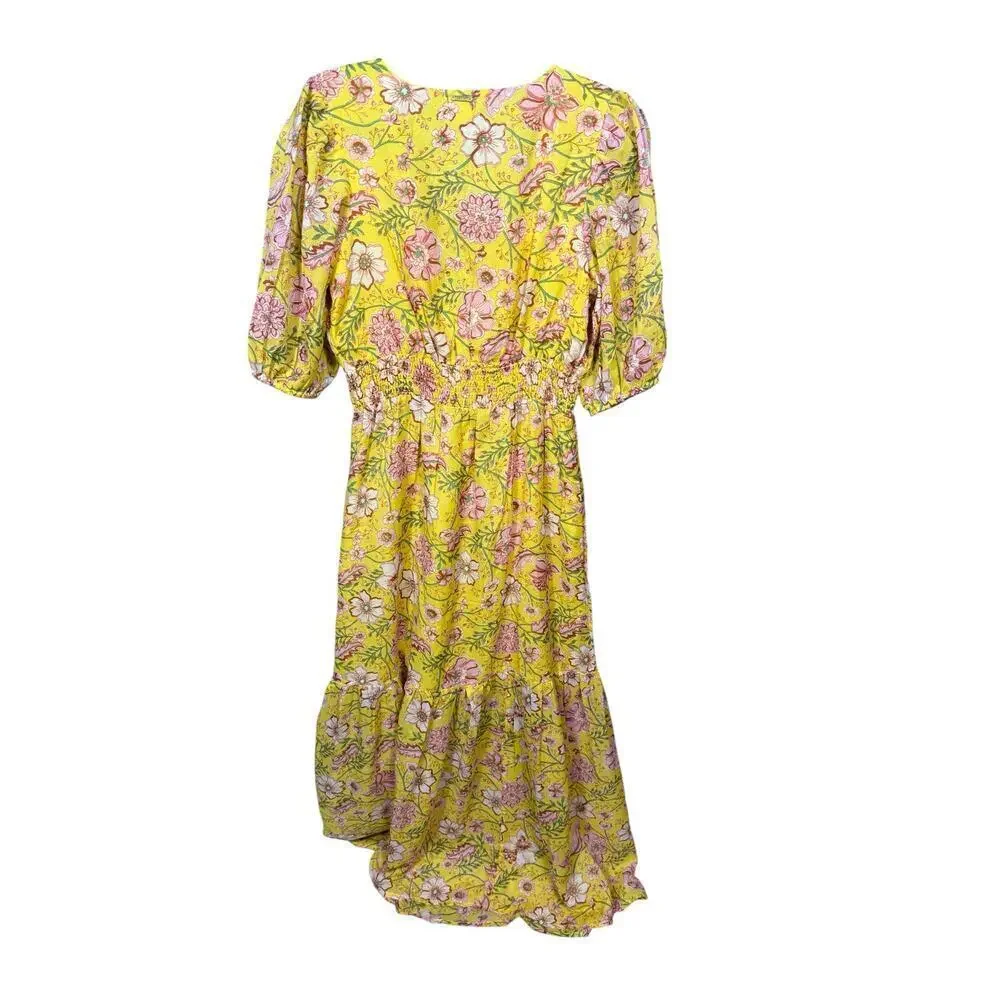 Billabong Yellow Spellbound Floral Maxi Dress M